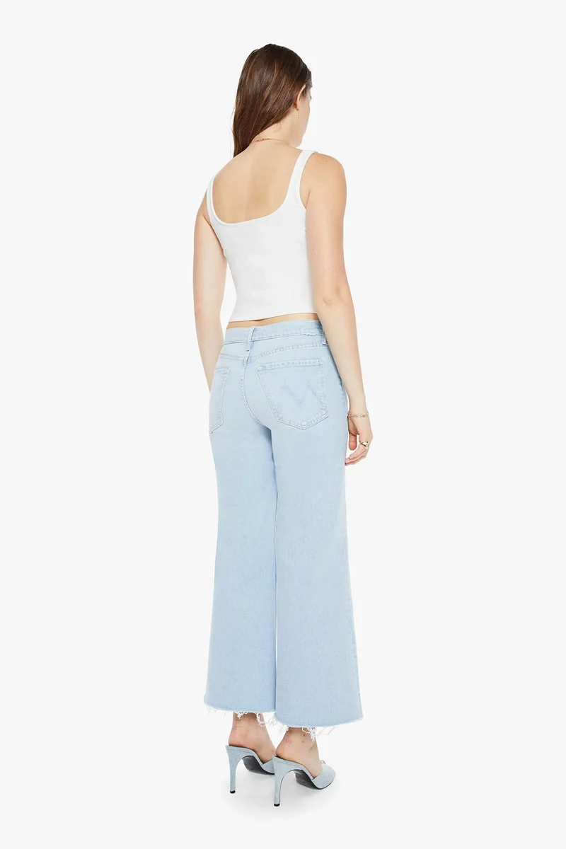 MOTHER Damen Jeans The Twist Ankle Fray Hellblau