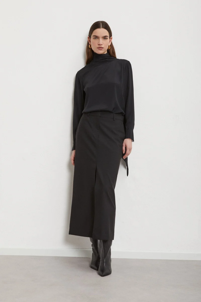 OttodAme Damen Rock Schwarz