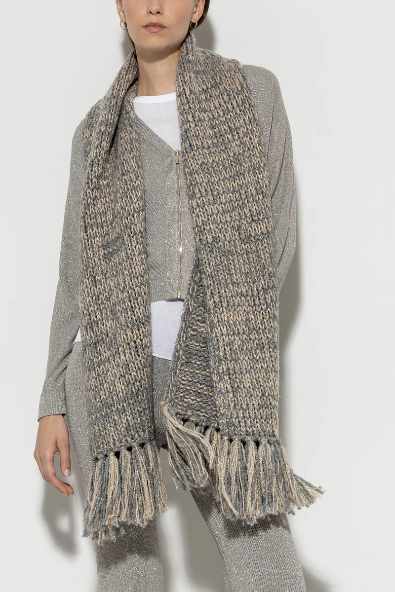 Luisa Cerano Damen Bouclé-Strickschal Grau