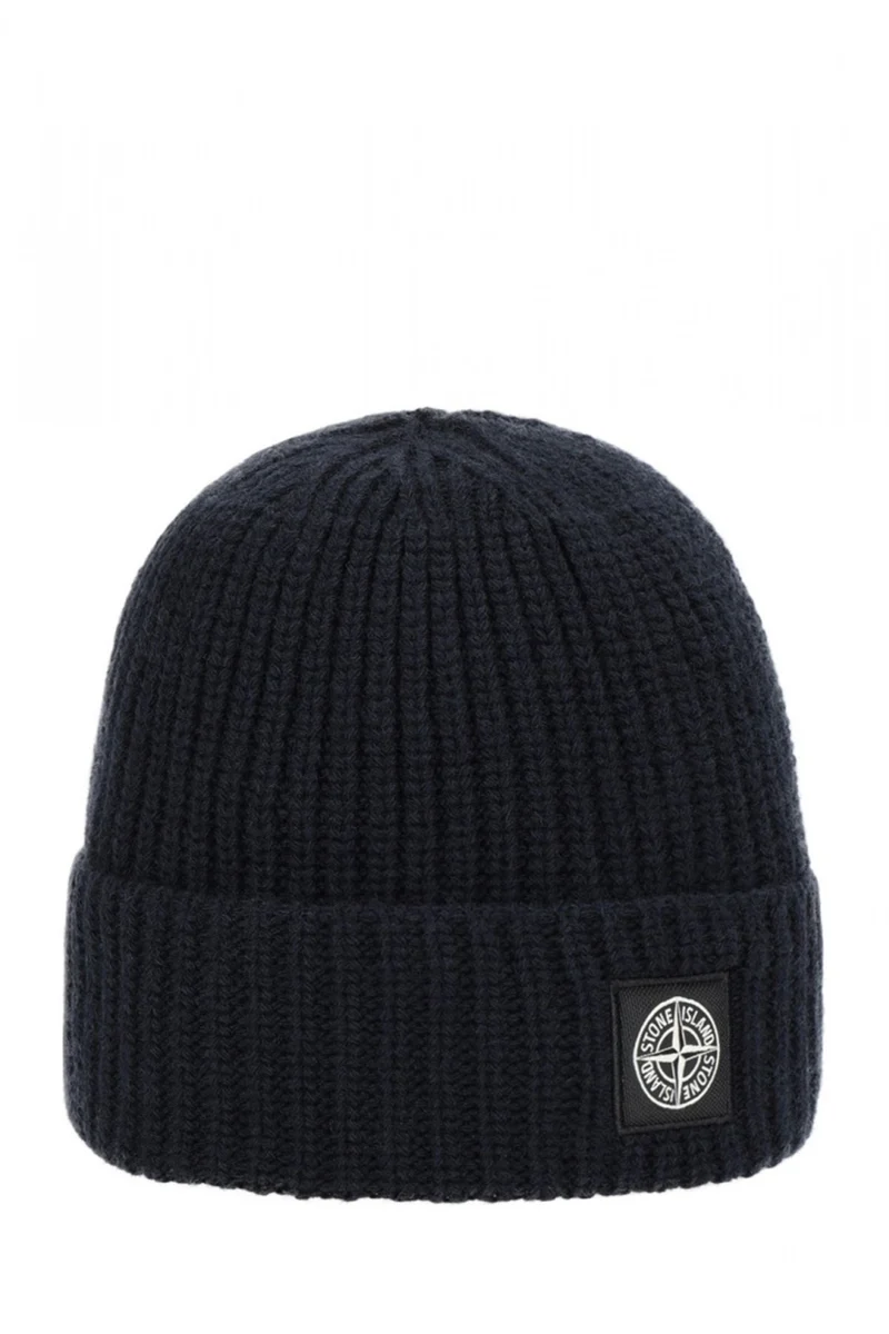 Stone Island Herren Strickmütze Navy