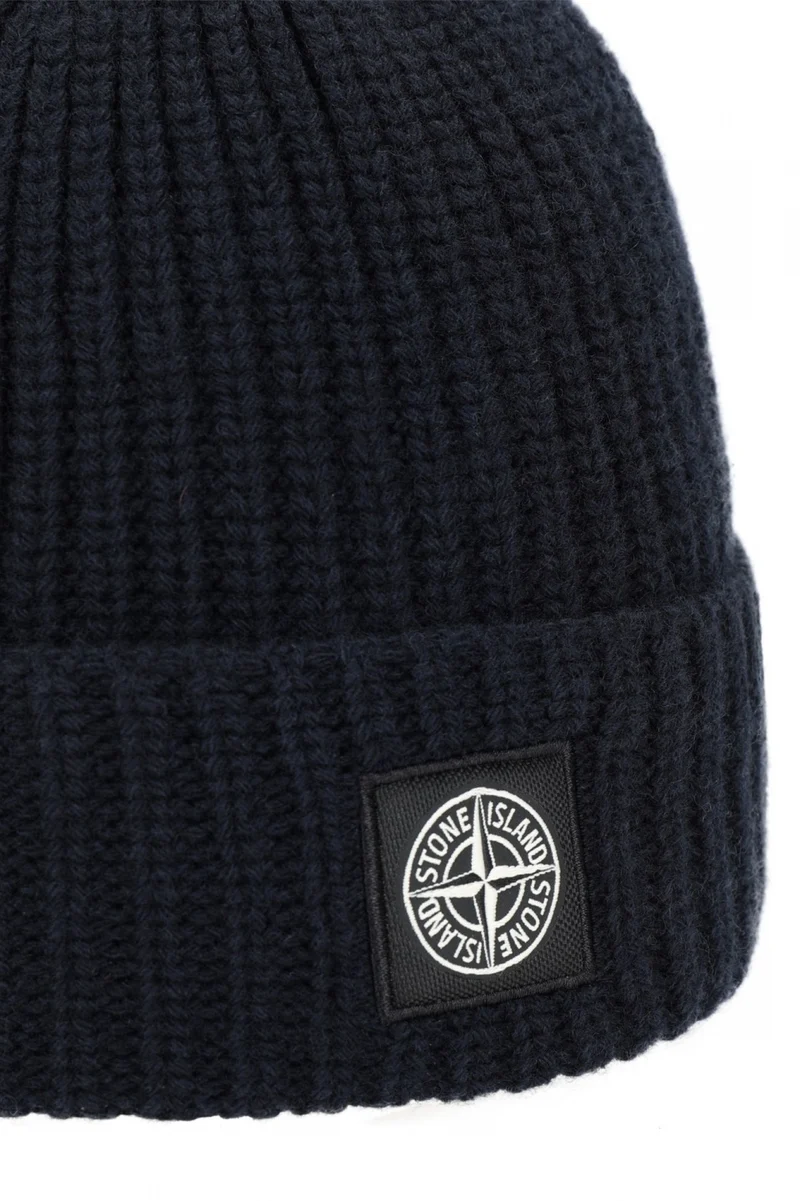 Stone Island Herren Strickmütze Navy