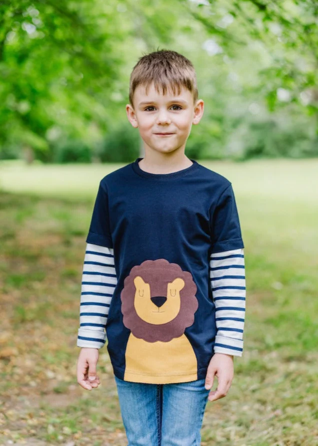 Langarmshirt Kinder Bio Baumwolle „Löwe“