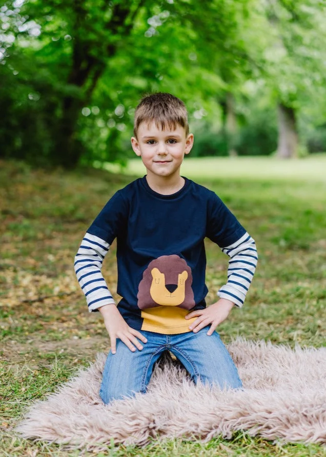 Langarmshirt Kinder Bio Baumwolle „Löwe“