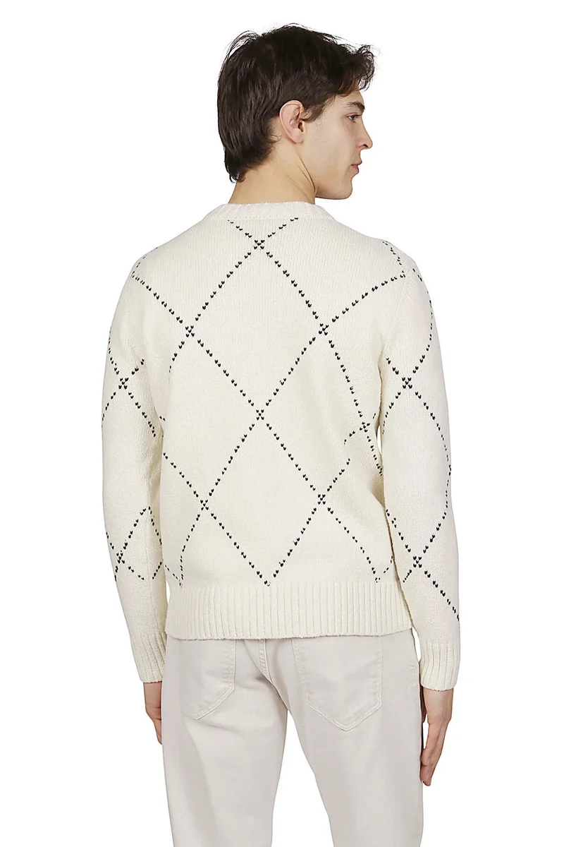 Eleventy Herren Strickpullover Creme Weiss