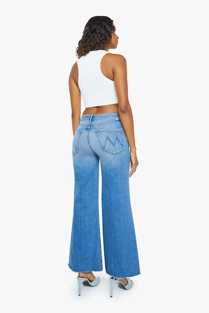 MOTHER Damen Jeans The Roller Fray Blau