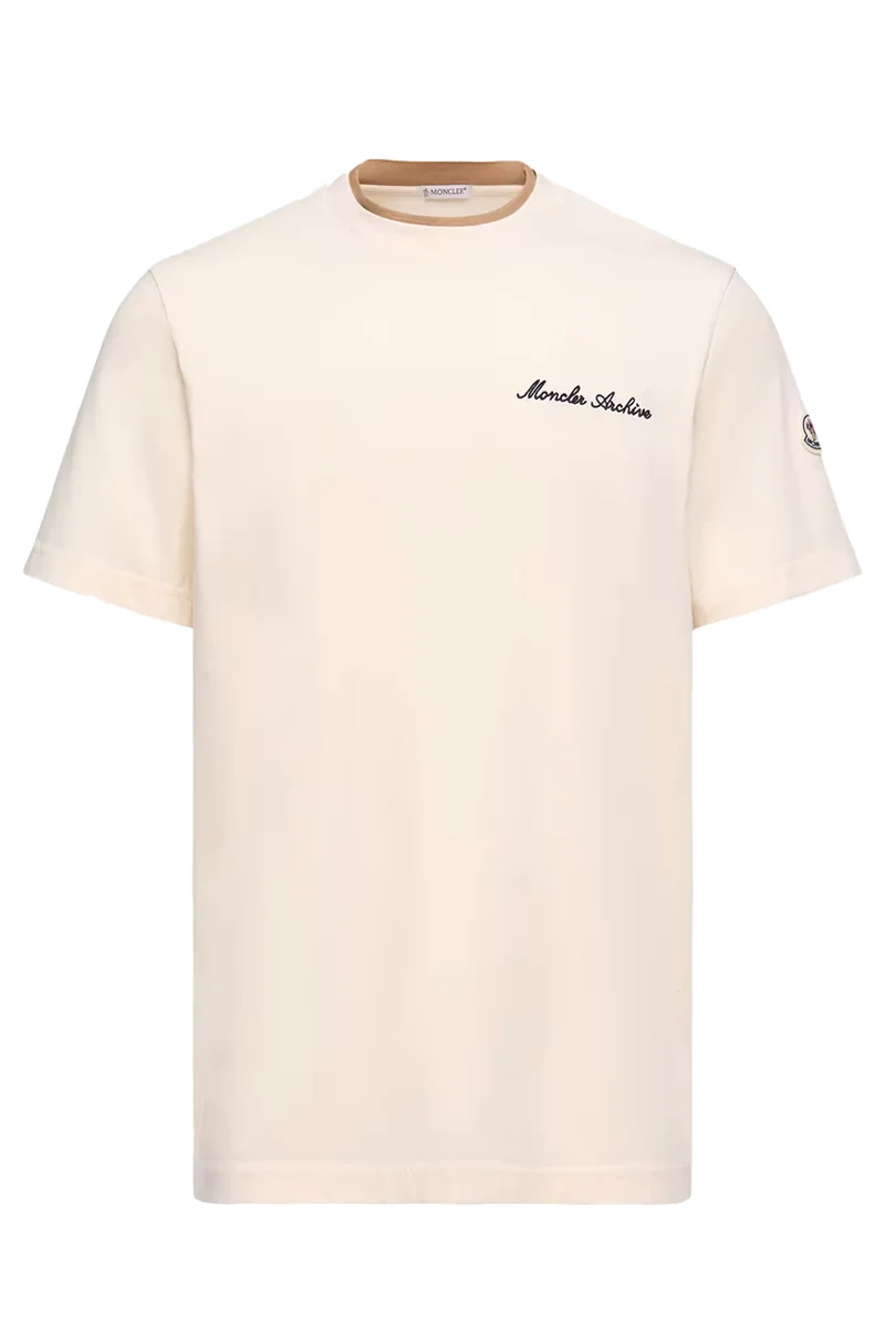 Moncler Herren T-Shirt Natur-Weiss