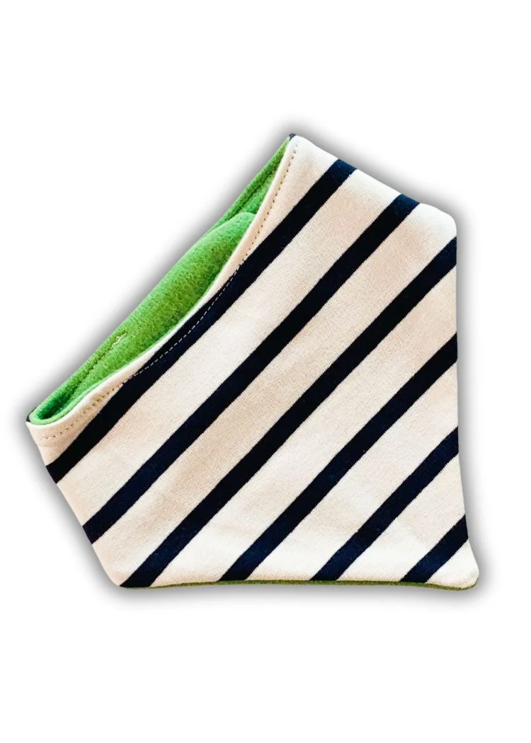 Baby Halstuch Ecru-Navy/Grün