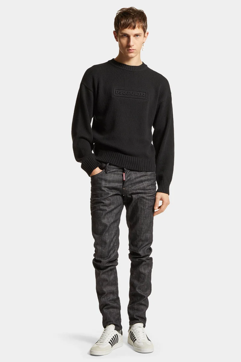 Dsquared2 Herren Crewneck Strickpullover Schwarz