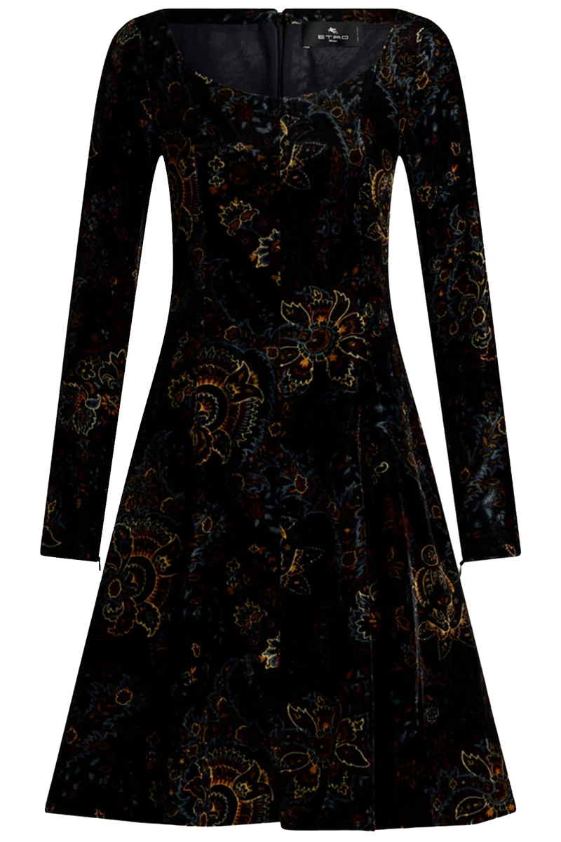 Etro Damen Kleid aus Samt Schwarz