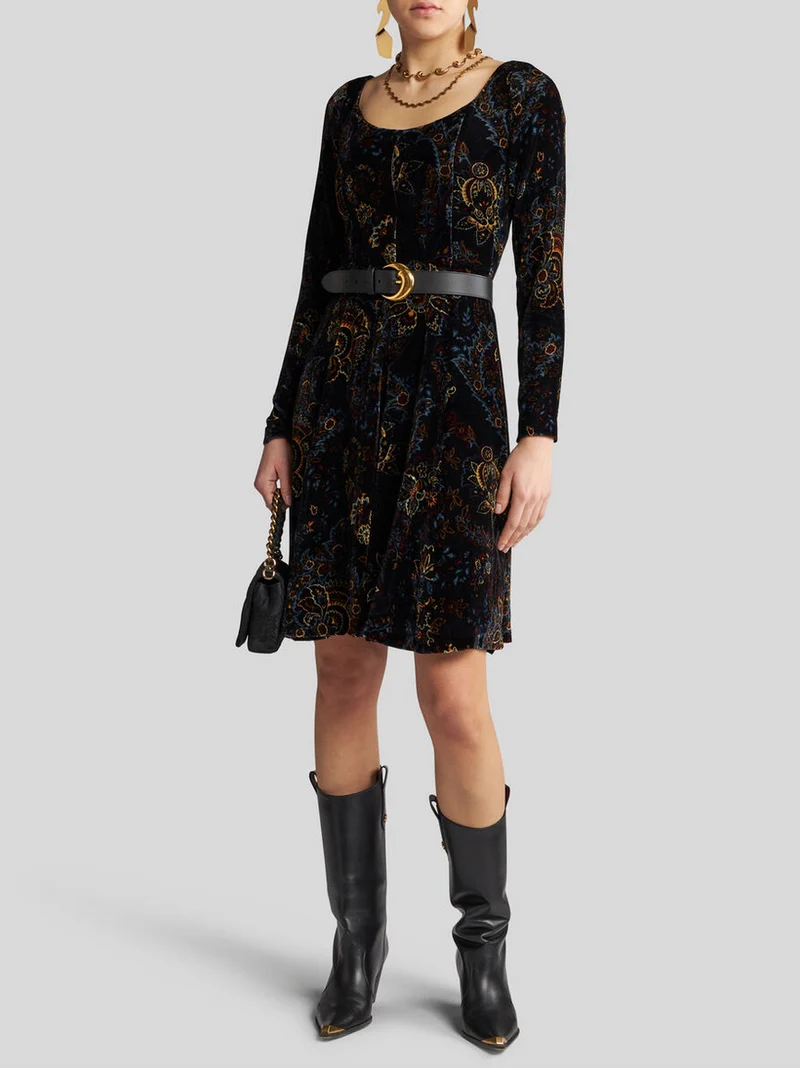 Etro Damen Kleid aus Samt Schwarz