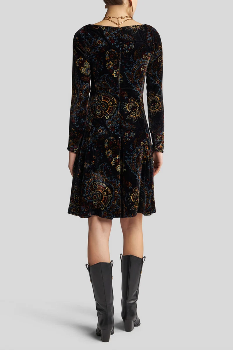 Etro Damen Kleid aus Samt Schwarz