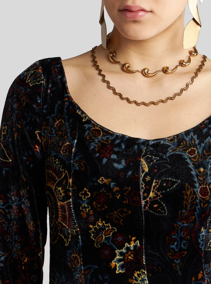 Etro Damen Kleid aus Samt Schwarz