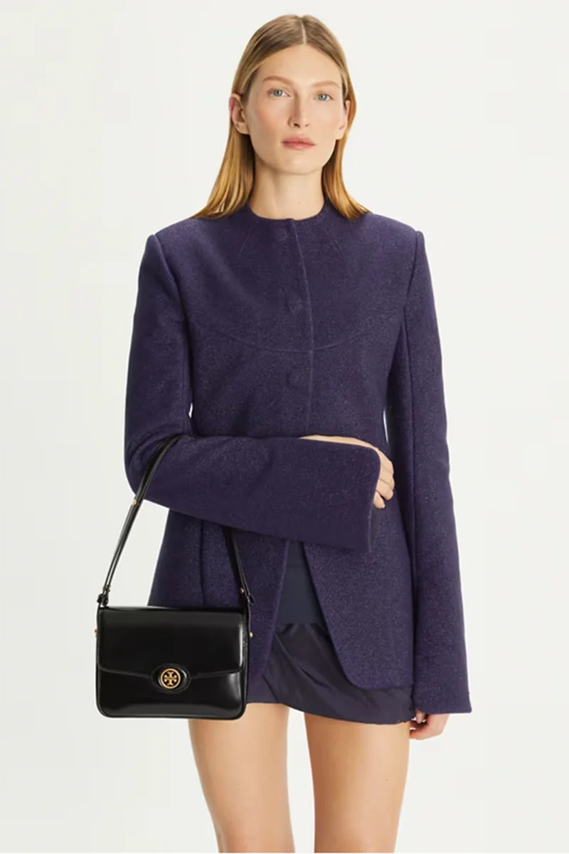 Tory Burch Damen Schultertasche Robinson Medium Schwarz