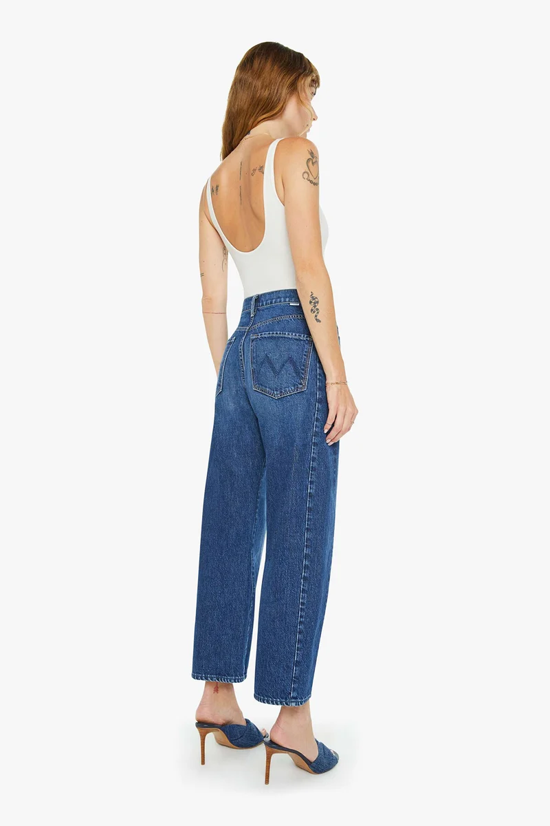 MOTHER Damen Jeans The Half-Pipe Ankle Blau