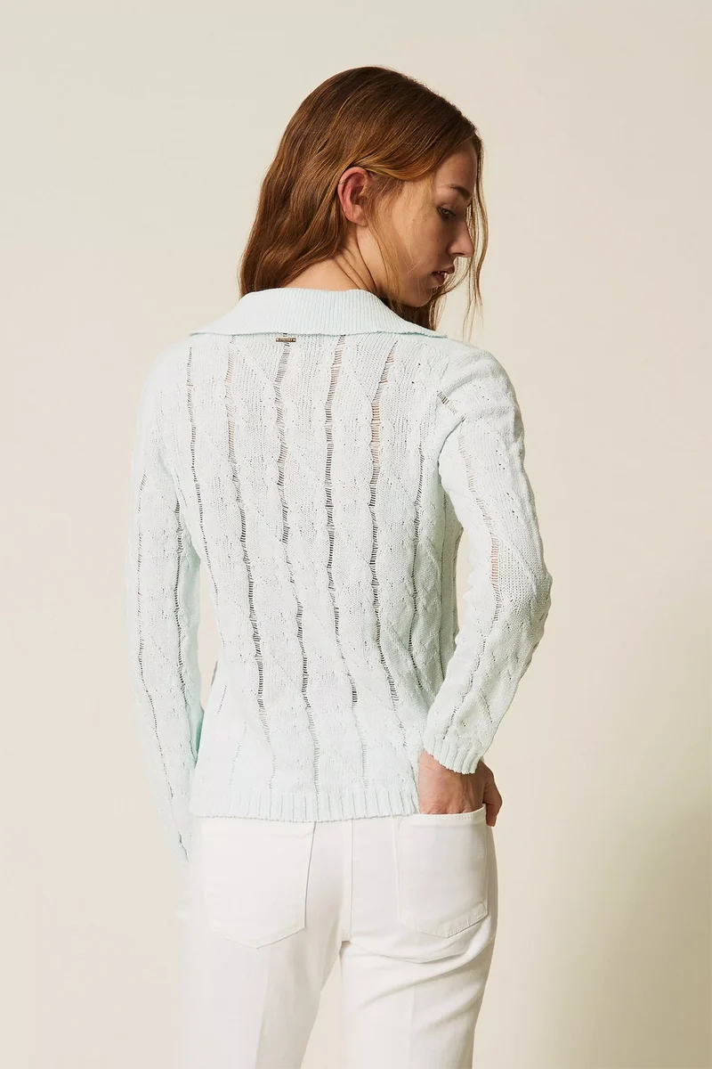 Twin Set Damen Strickpullover Aqua