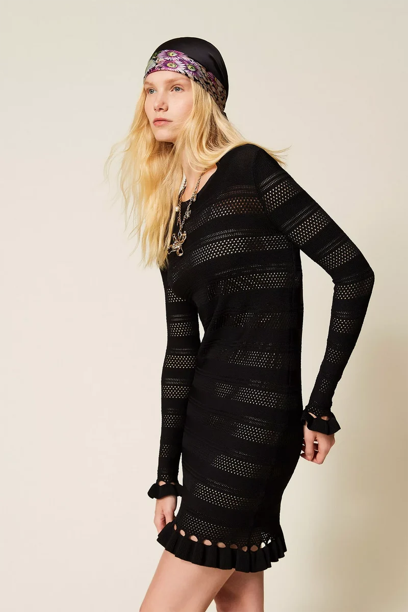 Twin Set Damen Kleid Schwarz