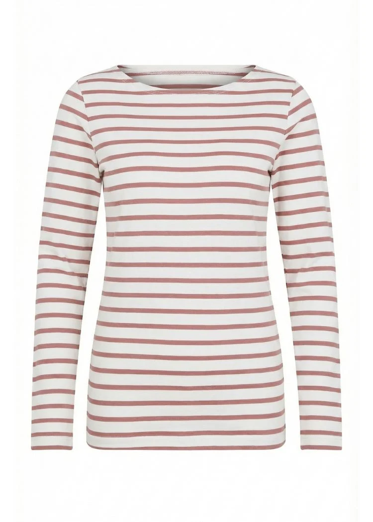 Ringelshirt Damen aus Bio-Baumwolle – Ecru/Rosenholz