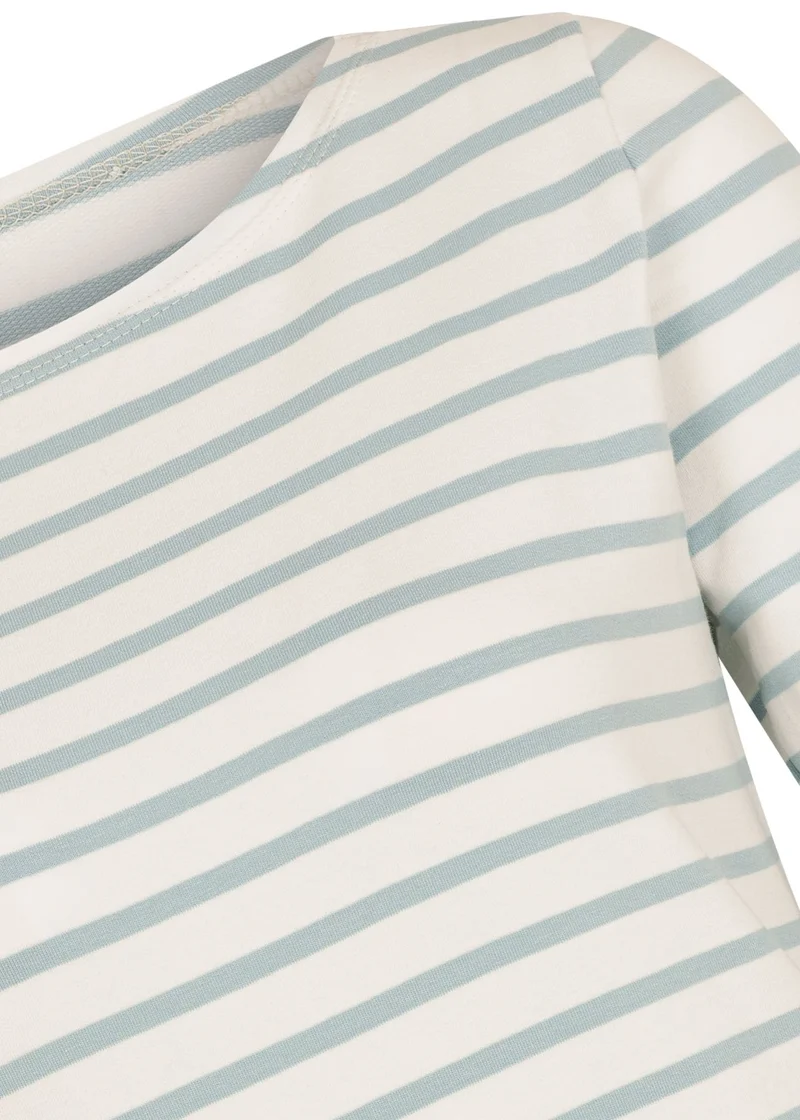 Ringelshirt Damen (Weiß-Himmelblau) aus Bio-Baumwolle