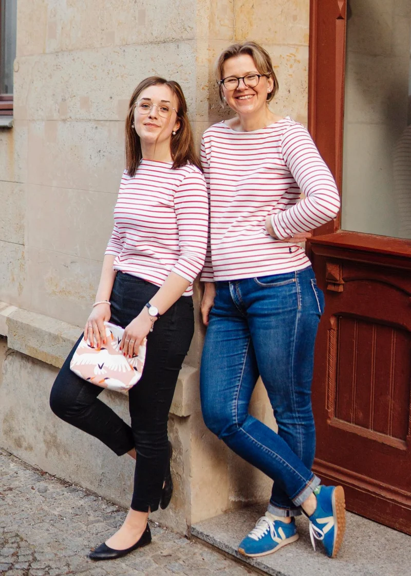 Ringelshirt rot-weiß für Damen
