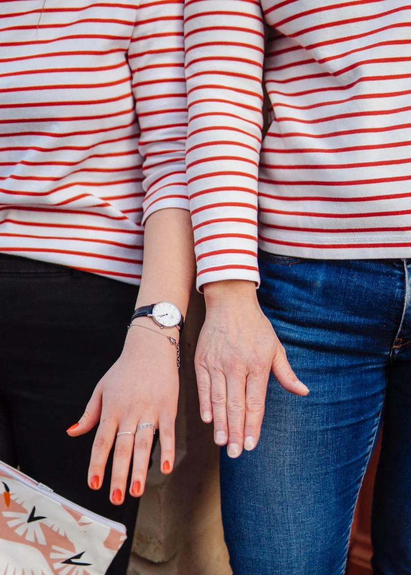 Ringelshirt rot-weiß für Damen