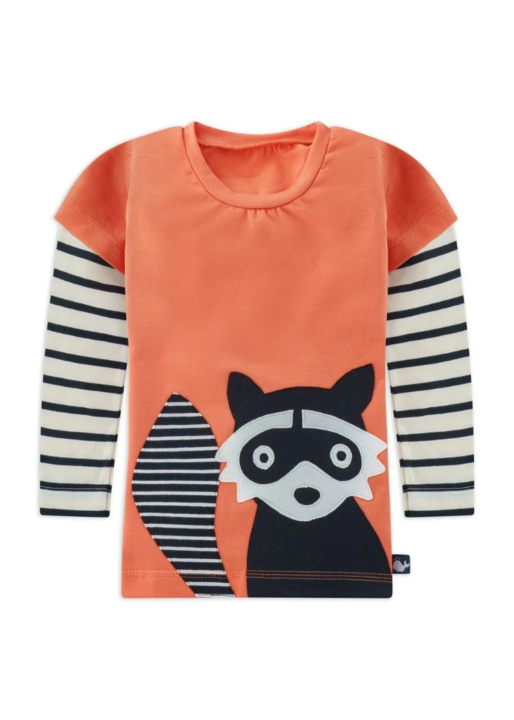Kinder Langarmshirt aus Bio-Baumwolle "Waschbär"