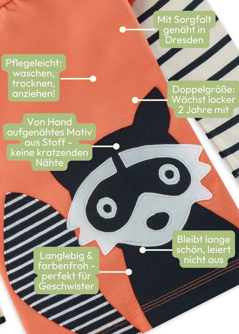 Kinder Langarmshirt aus Bio-Baumwolle "Waschbär"