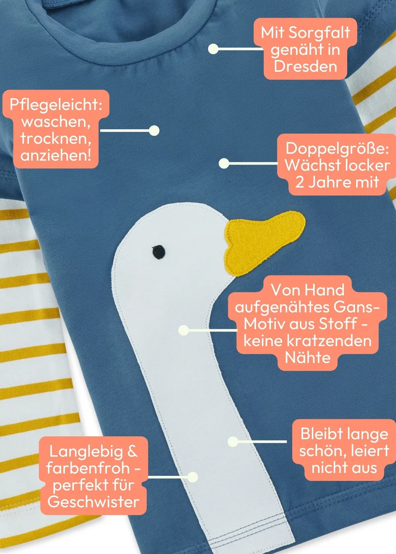 Kinder Langarmshirt aus Bio-Baumwolle "Gans"