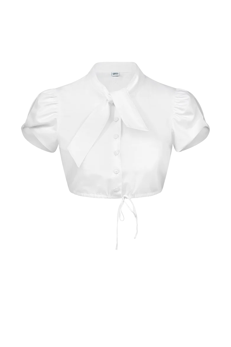 Dirndlbluse mit drapiertem Arm