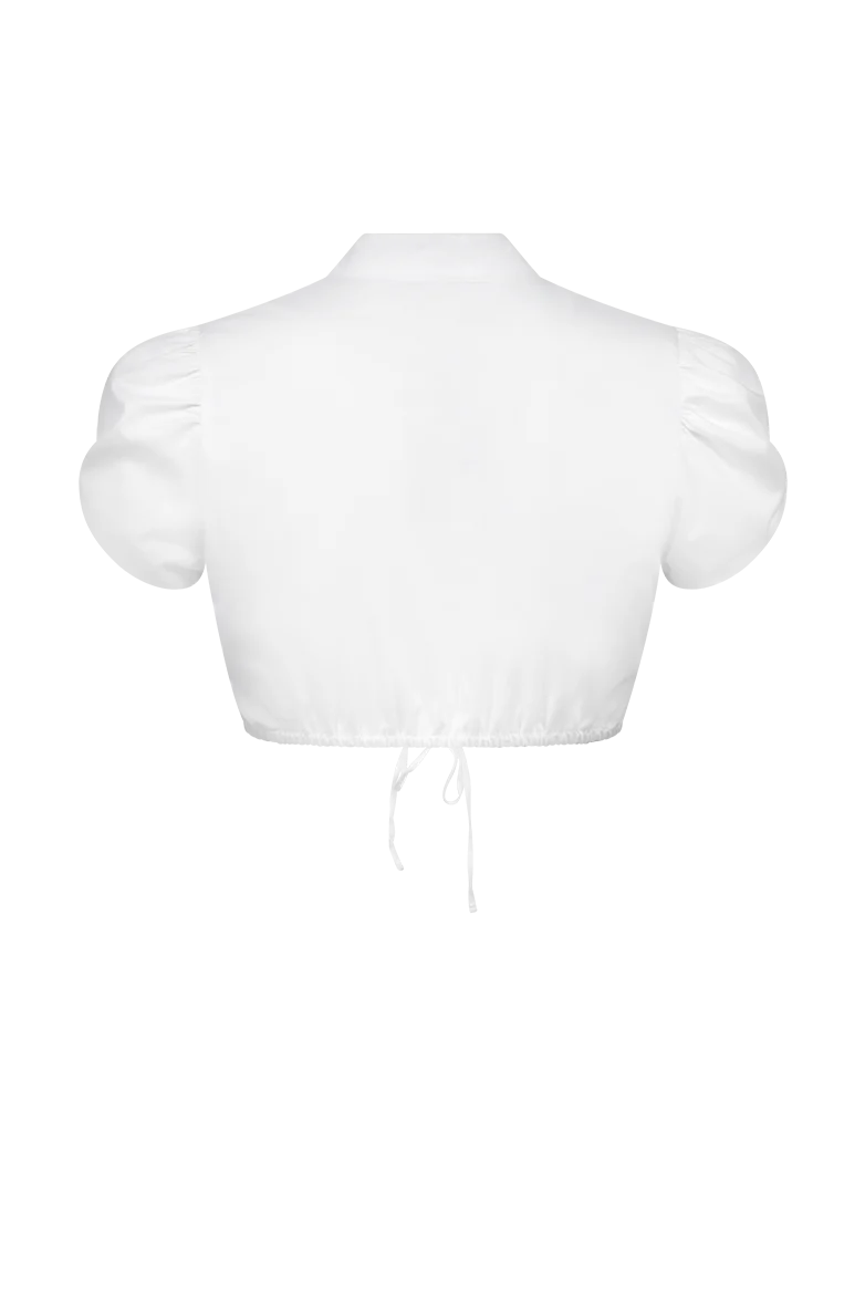 Dirndlbluse mit drapiertem Arm