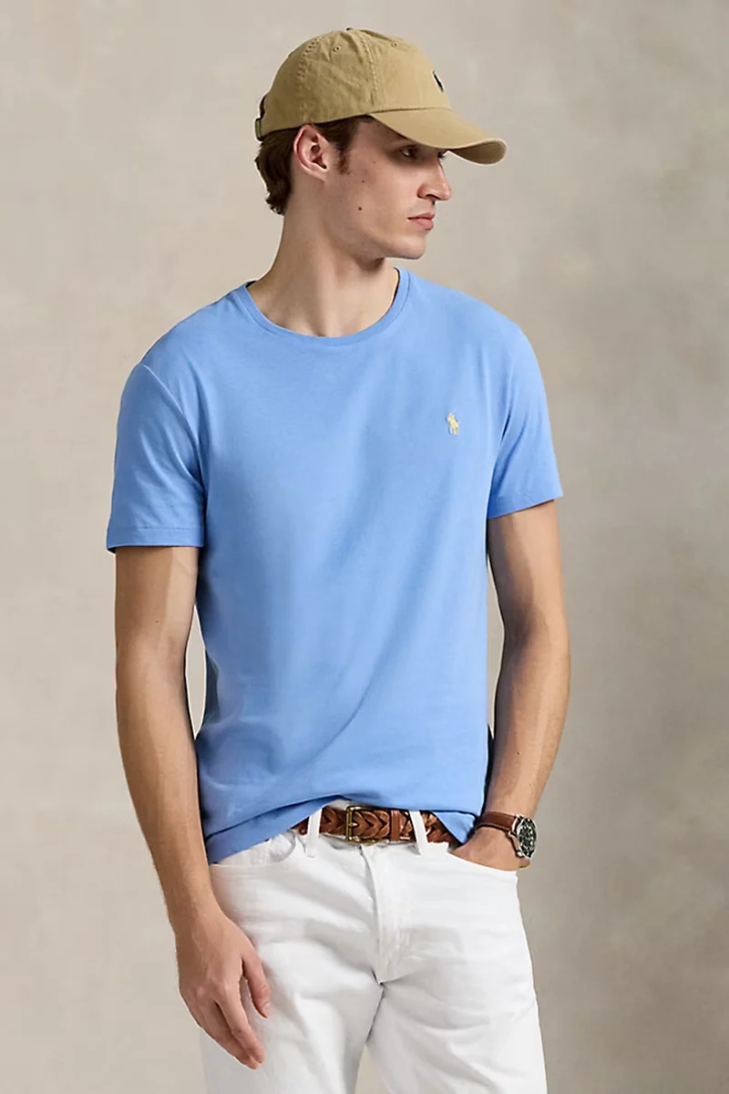 Polo Ralph Lauren Herren Custom-Slim-Fit T-Shirt Bristol Blue