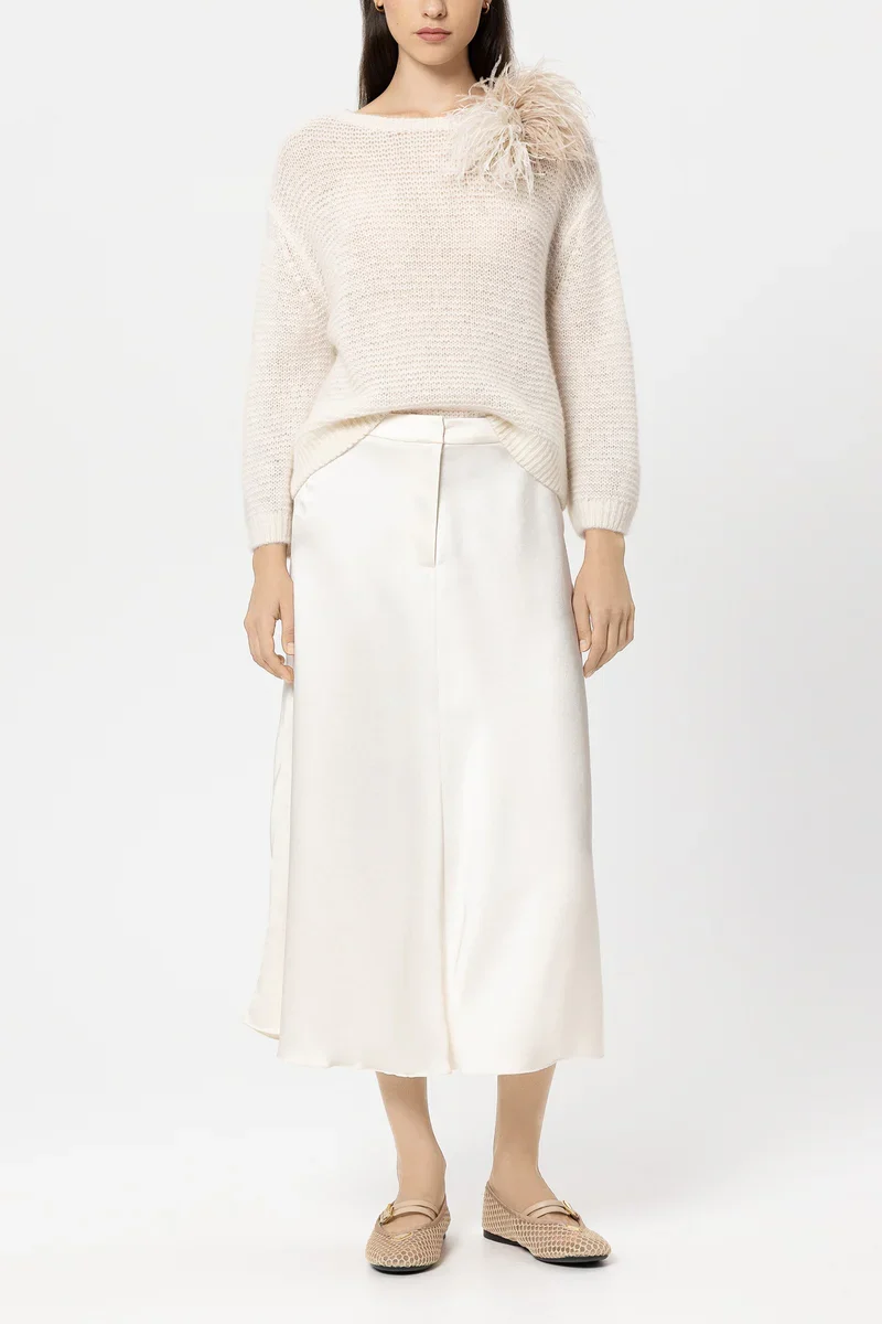 Luisa Cerano Damen Pullover in Links-Struktur Cream
