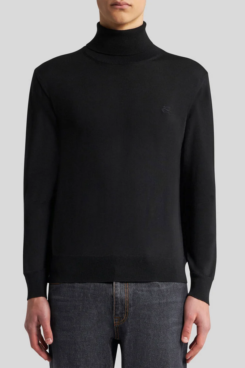 Etro Herren Rollkraganpullover Schwarz