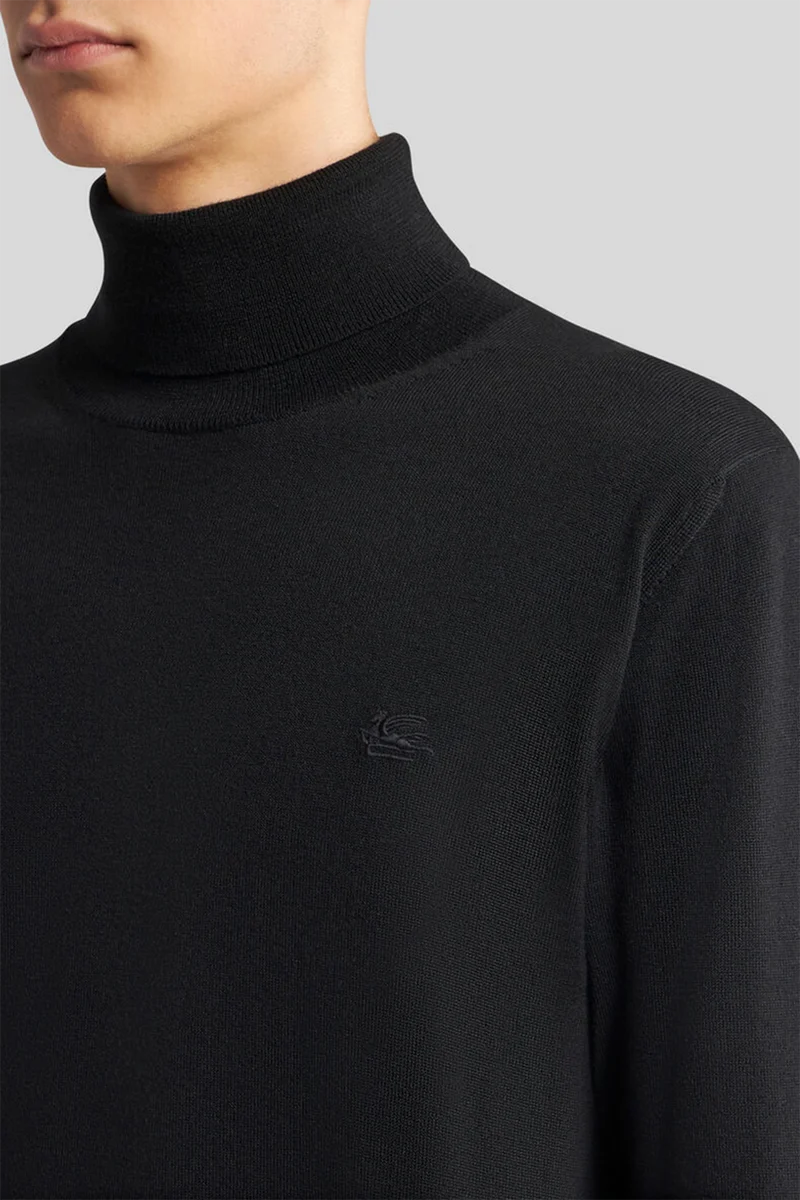 Etro Herren Rollkraganpullover Schwarz