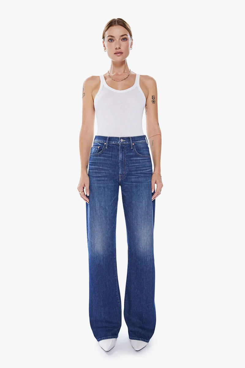 MOTHER Damen Jeans The Lasso Heel Blau