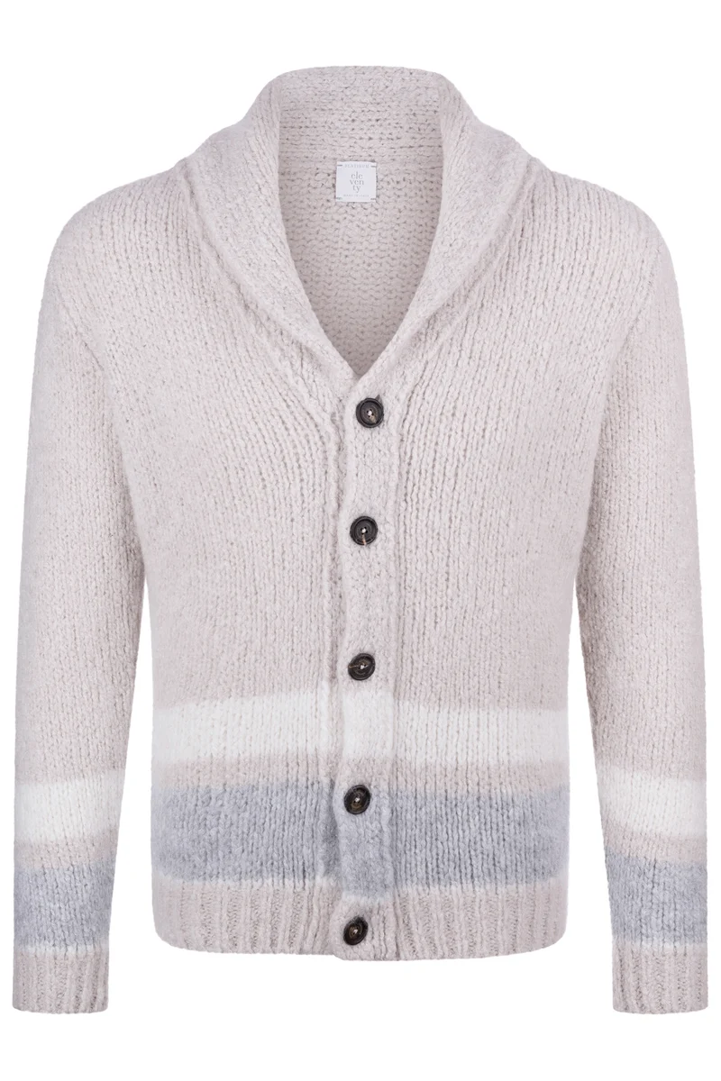 Eleventy Herren Strickjacke Beige/Grau