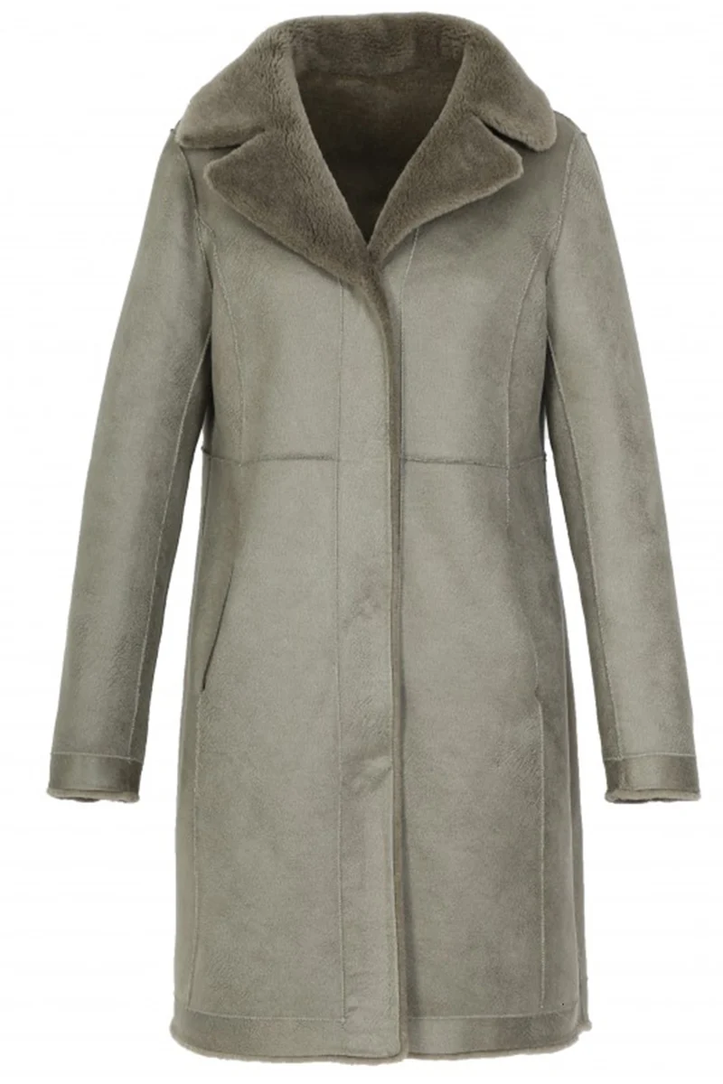 OakWood wendbarer Damen Wollmantel Venus Blassgrün