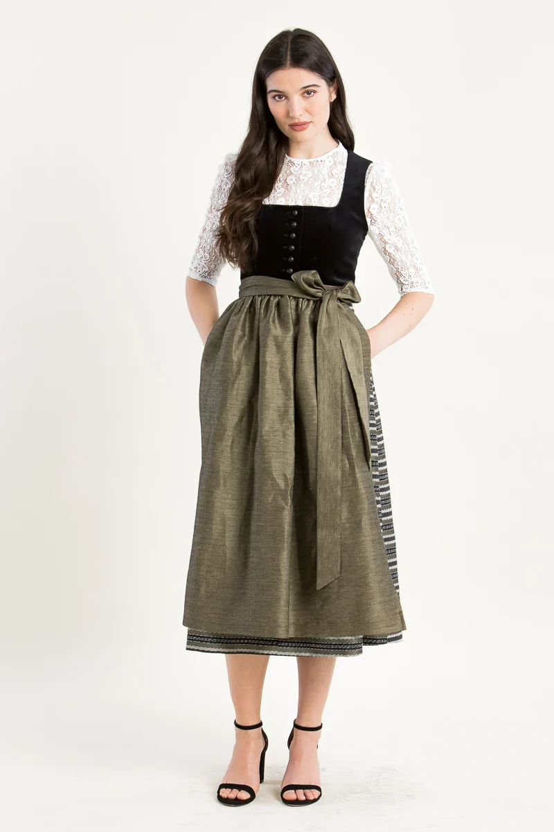 Almliebe Dirndl Wunda schwarz/gold