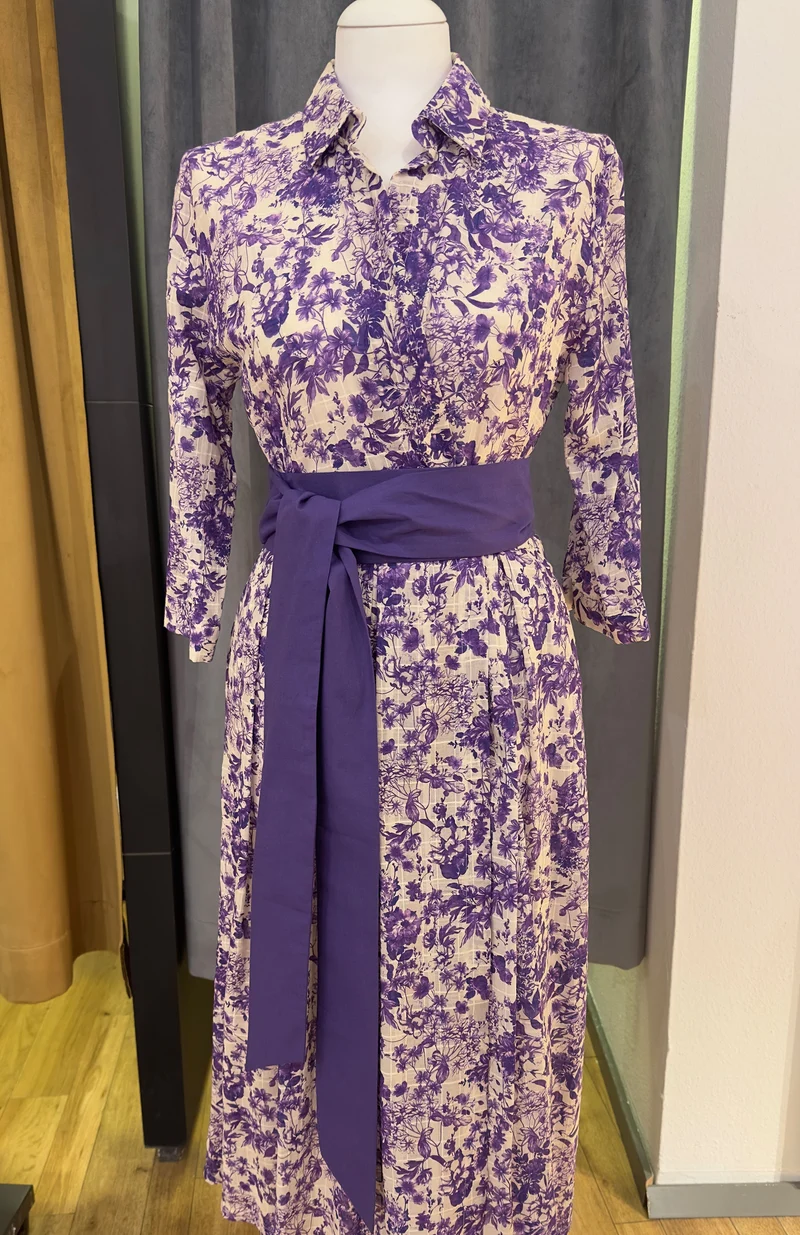 Baumwoll Kleid Kaiserjäger Hermine lila 80cm