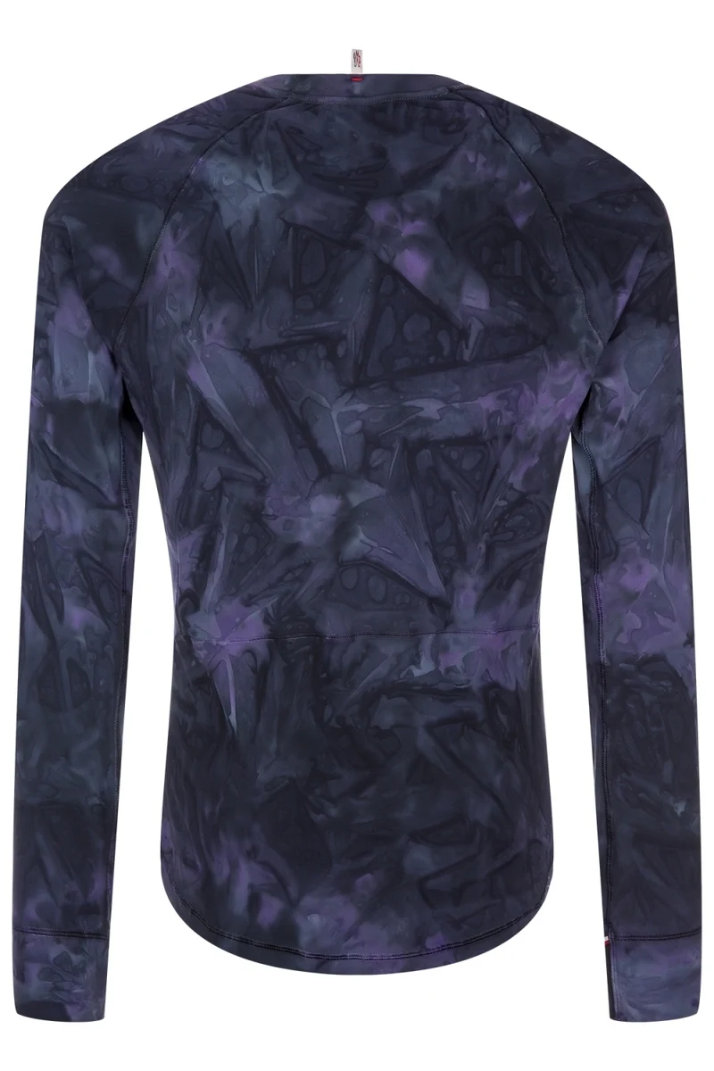 Moncler Grenoble Herren Skishirt Manica Lunga Blau/Lila