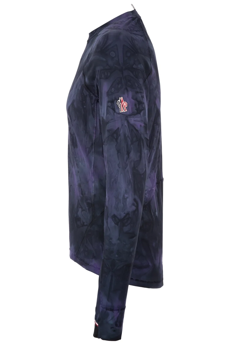 Moncler Grenoble Herren Skishirt Manica Lunga Blau/Lila