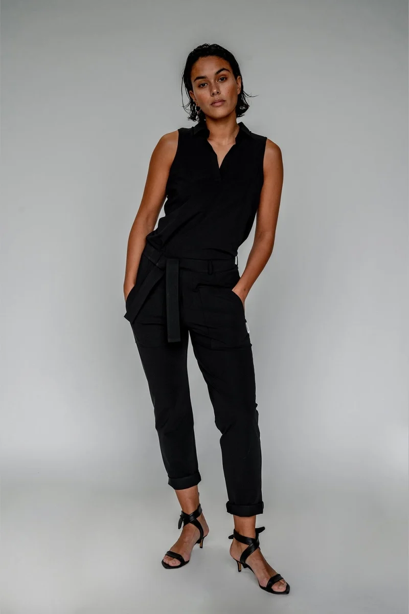 Penn & Ink N.Y Damen Stretchhose Raleigh Schwarz