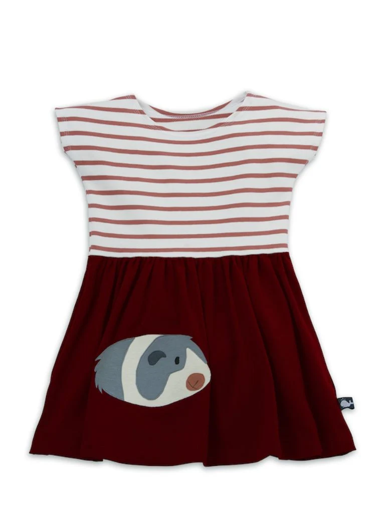 Sommerkleid Mädchen aus Bio-Baumwolle mit Meerschweinchen