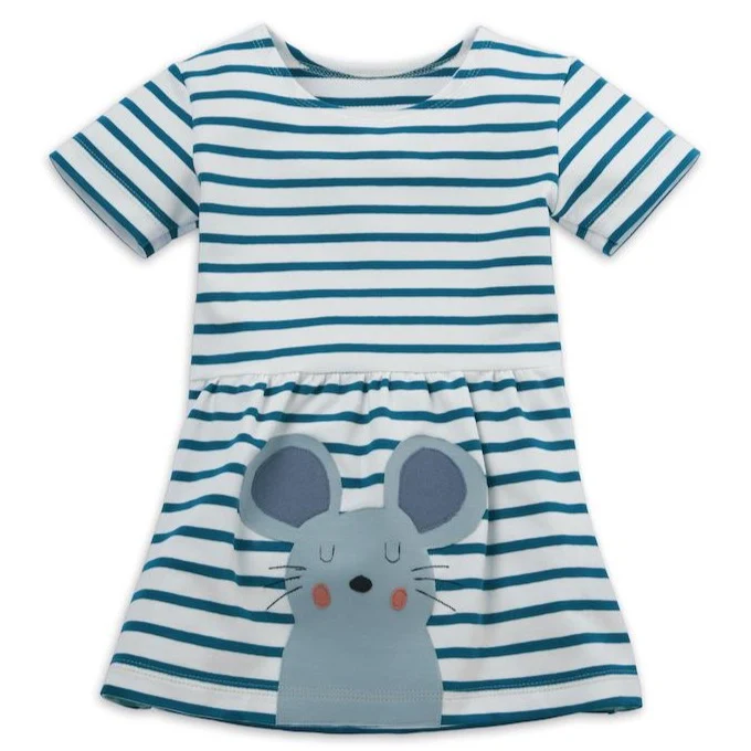 Gestreiftes Sommerkleid - Maus