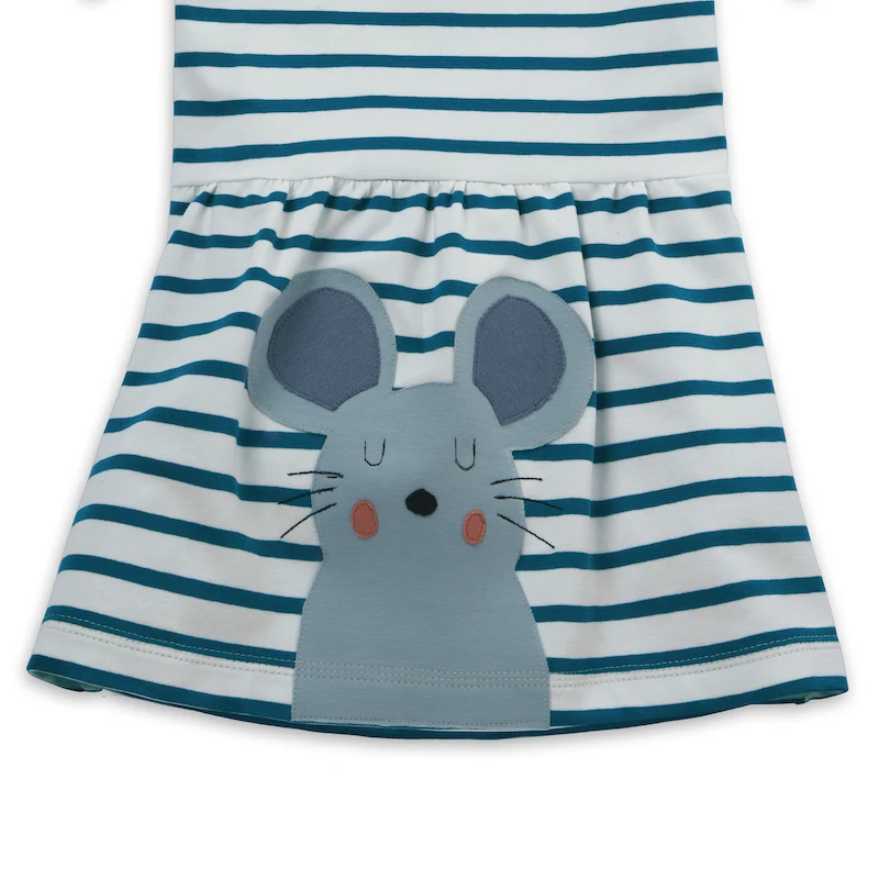 Gestreiftes Sommerkleid - Maus