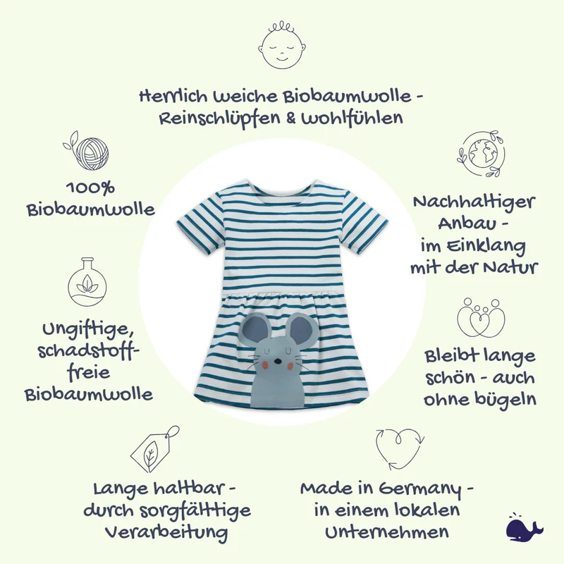 Gestreiftes Sommerkleid - Maus