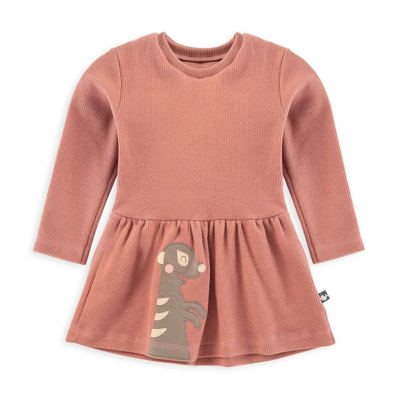 Sweat Kleid für Mädchen - Erdmännchen