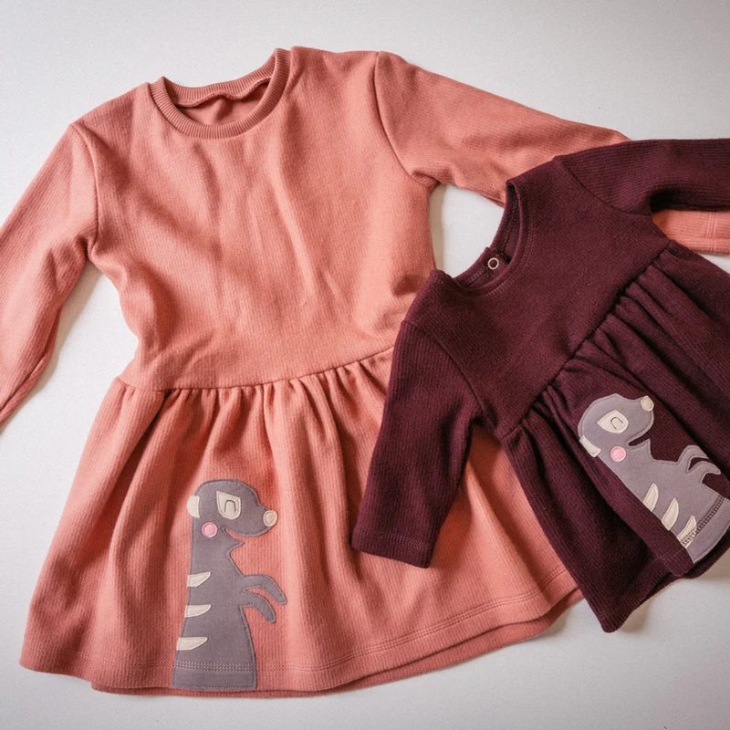 Sweat Kleid für Mädchen - Erdmännchen