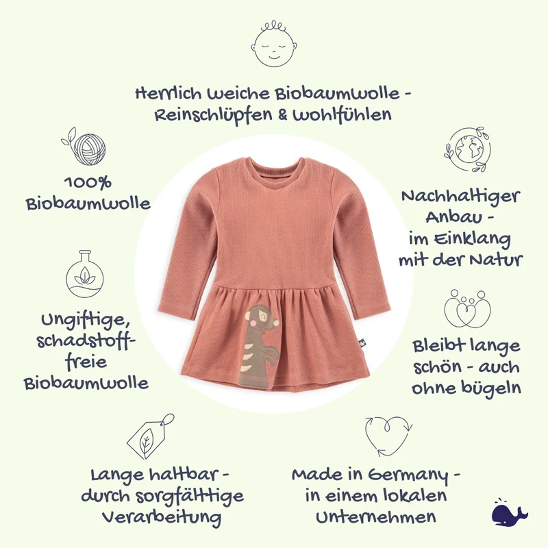 Sweat Kleid für Mädchen - Erdmännchen