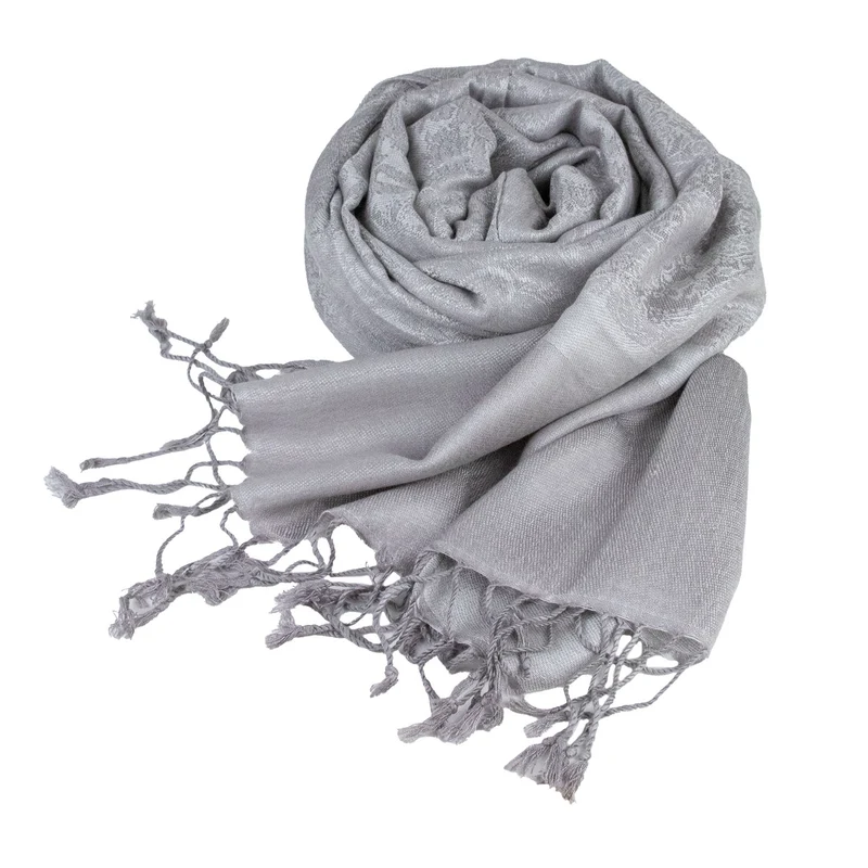 Halstuch aus Viscose - Stola Schal 185 x 70 cm | Silbergrau