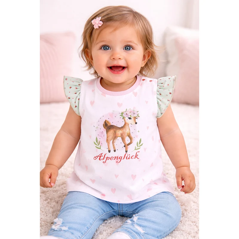 BONDI Baby Mädchen T-Shirt "Bambi" 86751 | Weiß Rosa